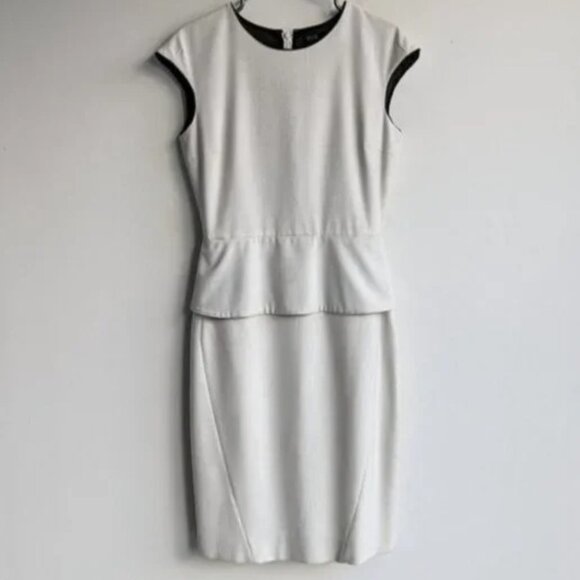Zara sleeveless peplum sheath/pencil dress with faux leather trim - Picture 1 of 6